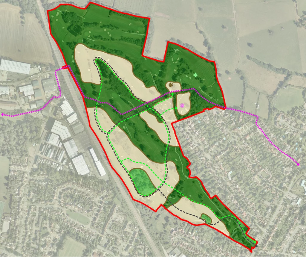 The former Potters Bar Golf Course Site Indicative concept plan